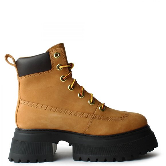 Timberland Women's Sky 6-Inch Lace Up Boot Combat Boots, Size 6.5 Wheat Nubuck - Picture 4 of 15